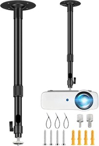 $27 2-Be-Best Upgraded Projector Mount, Better Fixed Projector Ceiling Mount Projectors Wall Mounts with Extendable Length 14-24 in  37-62 cm 360  Adjustable Projectors Mounts Black