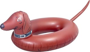 $23 GoFloats Wiener Dog Party Tube Inflatable Raft, Float in Style (for Adults and Kids)