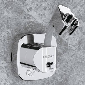 Shower Head Holder with Suction  360  Swivel  Silver  Tool-free install in seconds, 360  swivel head, 10kg built-in storage hook, removable, rust-resistant, strong suction grip