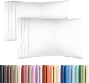 Queen Pillow Cases Set of 2 - Ultra Soft Cozy Pillowcase Covers - White  Hotel Quality, Comfortable Bedding for Women, Men, Kids & Teens, Machine Washable Pillow Protectors, 2 Piece Set, Queen Size