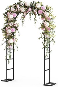 $40 Garden Arch Trellis for Climbing Plants Outdoor, Wedding Arch with Base-94.5(H)55(W), Balloon Arch Stand for Ceremony Valentines Day Birthday Baby Shower Garden Floral