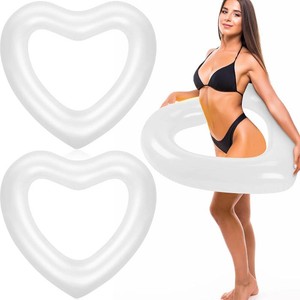 $34 Junkin White Heart Pool Float Inflatable 47.3x39.4in Bachelorette Bride  Perfect for Bachelorette Bride Parties, Wedding Engagement Events, Summer Beach Loungers, Inflatable Water Tube Floaties