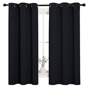 NICETOWN Black Blackout Curtains for Bedroom 42 Wide x 63 Long 2 Panels