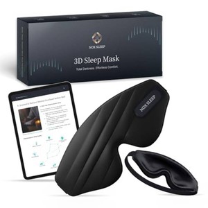 $30 Nox Sleep 3D Sleep Mask for Men, 100% Blackout Eye Mask for Sleep, Ice Silk Lightweight Sleeping Mask for Side Sleepers, Soft Breathable Blindfold Perfect for Travel & Deep Sleep