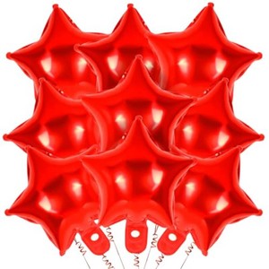 50 Pcs Star Balloons,10 Inch Red Star Foil Balloons,Stars Shaped Balloon Mylar Helium Balloon for Birthday Party Anniversary Wedding Baby Shower Decorations (10inch-red)