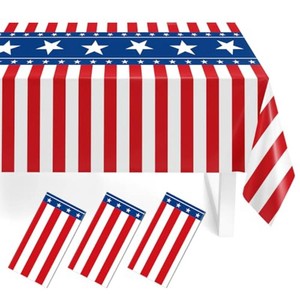 3 Pack Patriotic Tablecloths,American Flag Tablecloth,Patriotic Decorations