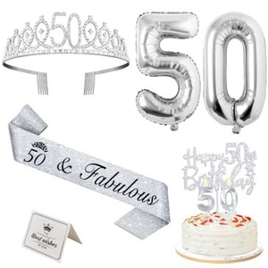 YeohJoy Silver 50th Birthday Decorations for Women