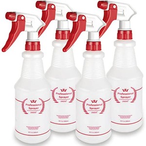 Uineko Empty Spray Bottles, Heavy Duty Sprayer, Mist & Stream, 4 Pack 16 Oz
