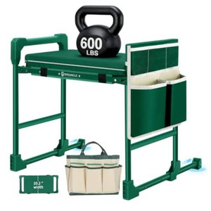 $70 Garden Kneeler and Seat Heavy Duty 600LBS w Thicken Wide Soft Kneeling Pad