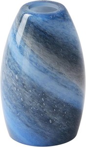 $40 Fixture Replacement Globe Shade,Lampshade for E26 Base 1-58 Inch Fitter, Color Art Glass Oval Lampshade Cover for Pendant Kitchen Wall Sconce Chandelier Vanity Light (1, Blue and Black)