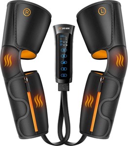 $140 JZBRAIN Air Compression Leg Massager with Heat  Calf, Knees & Thigh Recovery Compression System for Pain Relief & Circulation - Sequential Massager with 3 Heat,3 Modes & 6 Intensities for Daily Use
