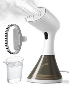 $27 GEEZO 1600W Handheld Garment Steamer, Portable Electric Clothes Steam Iron with 3 Adjustable Steam Settings, Aluminum Heating Plate, 320ML Large Water Tank(120V US Version)
