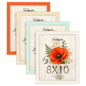 $24 XUANLUO 8x10 Picture Frames Set of 4, Colorful Photo Frames with HD Plastic Cover, Modern Picture Frames for Wall or Tabletop Display- Home & Office Decor(Orange,Light Blue,Light Yellow,White)