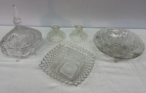 Crystal & Glassware Serving Bowls, Plates, Candlestick Holders