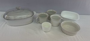 Corningware White Casserole Dish & Bowls