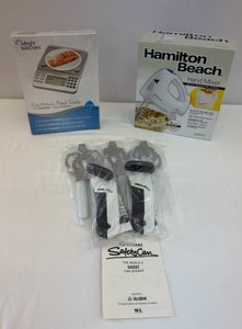 Brand New Kitchen Items Can Opener, Food Scale, Hand Mixer
