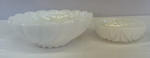 Lot of 2 Milk Glass Bowls