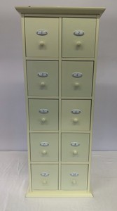 10-Drawer ApothecaryCard Catalog-Style Vertical Storage Cabinet - 38in T x 14in W x 8.5in D