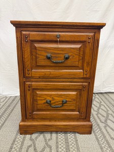 Solid Wood Two Drawer File Cabinet - 30in x 21in