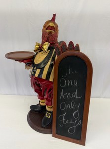 Large Rooster Butler Statue with Menu Board (Approx 37” Tall)
