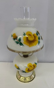 Vintage Milk Glass Gone with the Wind Lamp - 17in x 8in