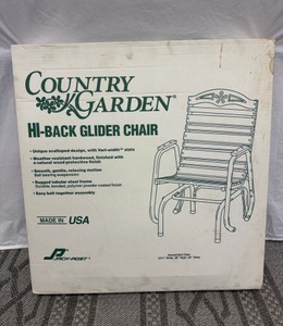 Country Garden Hi-Back Wooden Slat Glider Chair - Brand New & Still in Box - 24.5in x 38in