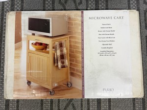 Unassembled Furio Home Microwave Cart (Natural Wood Finish) - 31 58in x 23 58in