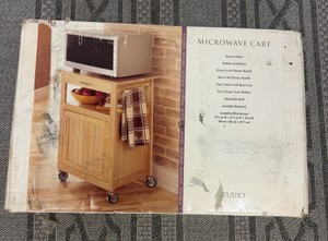 Unassembled Furio Home Microwave Cart (Natural Wood Finish) - 31 58in x 23 58in