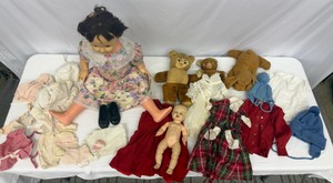 Large Vintage PlayCompanion Dolls, Dress up Clothes and Teddy Bears