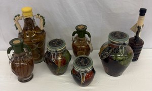 Decorative Glass Jars Filled with Preserved Vegetables & Fruits