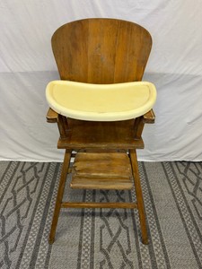 Antique Convertible Wooden Highchair - 38in x 18in