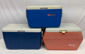Lot of 3 Insulated Coolers Brands Coleman & Gott