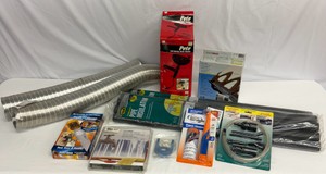 Lot of Home Maintenance Supplies Pipe Insulation, Duct, Water Freeze Prevention, De-Icing Kit, Power Scrubber, Cleaning Attachments, Drain Cleaner