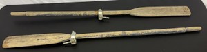 Two 59 Wooden Oars with BlueGray Distressing