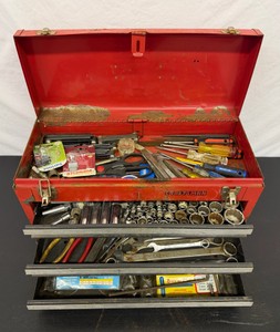 Vintage Craftsman 3-Drawer Portable Toolbox Packed with Assorted Tools