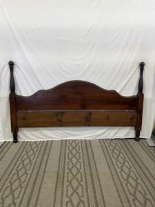 King Size Wood Headboard & Footboard with Railings