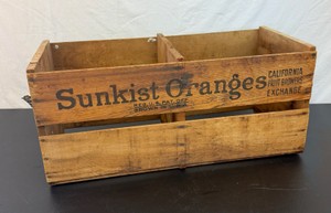 Vintage Wooden Sunkist Orange Shipping Crate