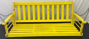 Vintage Yellow Wooden Porch Swing - 18in x 48in