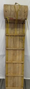 Vintage Paris Wooden Toboggan Sled
