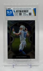 Justin Herbert RC HGA 9.0 Graded Slab 2020 Select Rookie Football Card No. 44