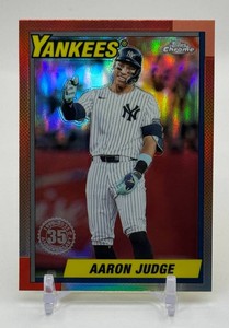 Aaron Judge 2025 Topps Chrome 35th Anniversary Refractor Baseball Card No. 90CB-11