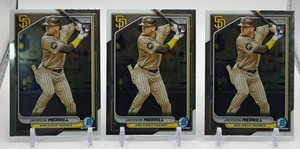 Jackson Merrill 3-Card Bowman Chrome Rookie Baseball Card Lot