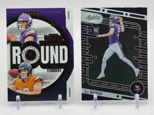 JJ McCarthy 2-Card Minnesota Vikings Rookie Football Card Lot