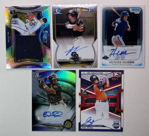 5-Card Baseball AutoRelic Baseball Card Lot