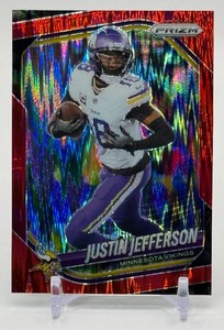 Justin Jefferson 2025 Prizm Red Flash Minnesota Vikings Football Card No. 81