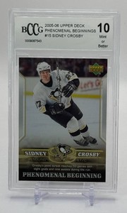 Sidney Crosby RC BCCG 10 2005-06 UD Phenomenal Beginnings Rookie Hockey Card No. 15