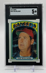 Ted Williams SGC 5 Vintage 1972 Topps Baseball Card No. 510