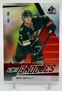 Brock Faber RC 199 2023-24 Game-Used SP New Grooves Rookie Minnesota Wild Hockey Card No. NG-10