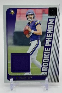 JJ McCarthy 2024 Donruss Threads Relic Minnesota Vikings Rookie Football Card No. RPJ-JJM