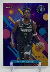 Anthony Edwards 2026 Topps Finest Purple Common 249250 Minnesota Timberwolves Basketball Card No. 63